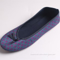 Ballet flat canvas shoes for women with bowtie